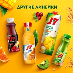 Продукт питьевой J7 из яблок, персиков и манго с овсяными хлопьями,  300мл