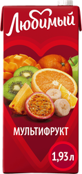 Изображение товара Напиток сокосодержащий ЛЮБИМЫЙ Тропический микс, 1.93л