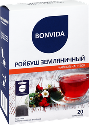 Напиток чайный BONVIDA Ройбуш Земляничный для заваривания в 
чайнике, 20пак