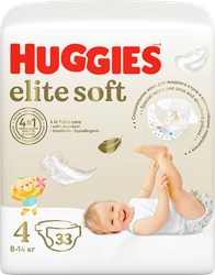 Подгузники детские HUGGIES Elite Soft 4, 8–14кг, 33шт