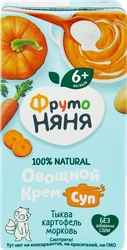 Крем-суп овощной ФРУТОНЯНЯ Тыква, картофель, морковь со сливками, с 6 месяцев, 200мл