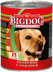 Изображение товара Корм консервированный для собак ЗООГУРМАН Big Dog Телятина с сердцем, 850г