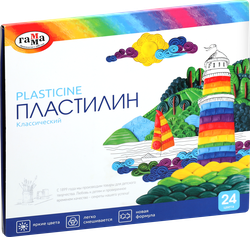 Пластилин ГАММА Классический 24 цвета, со стеком Арт. 281036, 480г