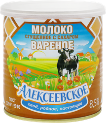 Молоко сгущенное АЛЕКСЕЕВСКОЕ Вареное 8,5%, без змж ГОСТ, 360г