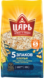 Изображение товара Хлопья мультизлаковые ЦАРЬ 5 злаков, 400г