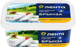 Изображение товара Сыр рассольный ЛЕНТА Брынза 45%, без змж, 250г