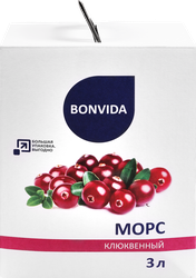 Морс BONVIDA Клюквенный, 3л