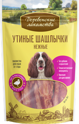 Изображение товара Лакомство для взрослых собак ДЕРЕВЕНСКИЕ ЛАКОМСТВА Утиные шашлычки нежные, 90г