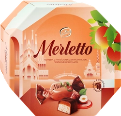 Конфеты MERLETTO Нуга орехи, карамель, 150г