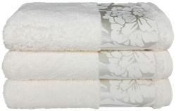 Полотенце махровое CLEANELLY Пионы 50x80см, белое, Арт. ПЦ-3601-3731 цв.218