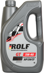Масло моторное ROLF GT SAE 5W-40 API SN/CF, синтетическое, 4л