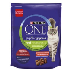 Корм сухой для взрослых кошек PURINA ONE Superfood с говядиной, для стерилизованных, 680г