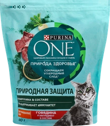 Корм сухой для взрослых кошек PURINA ONE Superfood с говядиной, для стерилизованных, 680г