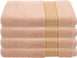 Полотенце CLEANELLY Меандро 50x80см, бежевое, золотой бордюр, 100% 
хлопок, Арт. ПЦ-3601-3835/4523/5273 цв.436