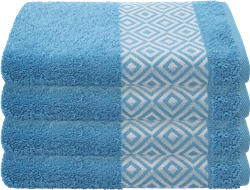 Полотенце CLEANELLY Меандро 50x80см, голубое, серебряный бордюр, хлопок, Арт. ПЦ-3601-3656 цв.479