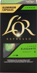Кофе молотый в капсулах L'OR Espresso Lungo Elegante натуральный жареный, 10кап