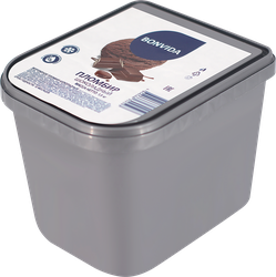 Изображение товара Мороженое BONVIDA Пломбир шоколадный 12%, без змж, контейнер, 1500г