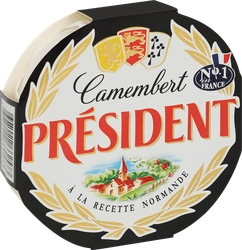 Сыр PRESIDENT Camembert с белой плесенью 45%, без змж, 125г