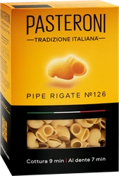 Макароны PASTERONI Pipe Rigate №126 группа А высший сорт, 400г