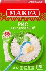 Рис круглозерный MAKFA шлифованный, в пакетиках, 400г