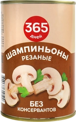 Шампиньоны консервированные 365 ДНЕЙ резаные, 425мл