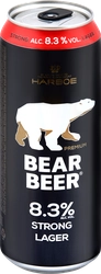 Пиво светлое BEAR BEER Strong lager фильтрованное пастеризованное, 8,3%, ж/б, 0.45л