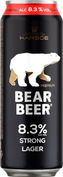 Пиво светлое BEAR BEER Strong lager фильтрованное пастеризованное, 8,3%, ж/б, 0.45л