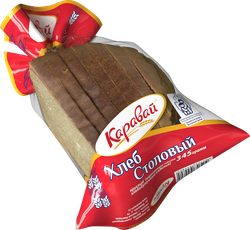 ХлебКАРАВАЙТрадиционныйкруглый,внарезке,половинка,345г
