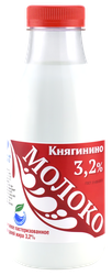 Изображение товара Молоко пастеризованное КНЯГИНИНСКОЕ МОЛОКО 3,2%, без змж, 430г