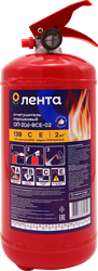 Изображение товара Огнетушитель порошковый ЛЕНТА ОП-2(з)-ВСЕ-02, 2кг