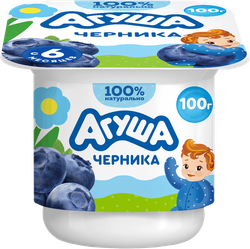 Творог детский АГУША фруктовый Черника 3,9%, с 6 месяцев, без змж, 100г