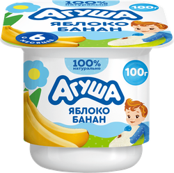 Творог детский АГУША Яблоко, банан фруктовый 3,9%, с 6 месяцев, без змж, 100г
