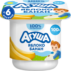 Изображение товара Творог детский АГУША Яблоко, банан фруктовый 3,9%, с 6 месяцев, без змж, 100г