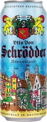 Пиво светлое OTTO VON SCHRODDER Hefeweizen нефильтрованное пастеризованное осветленное, 5%, 0.5л