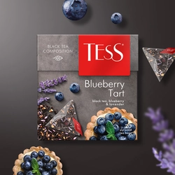 Чай черный TESS Blueberry Tart с ароматом лаванды, яблоком и черникой, 20пир