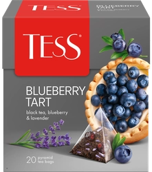 Чай черный TESS Blueberry Tart с ароматом лаванды, яблоком и черникой, 20пир