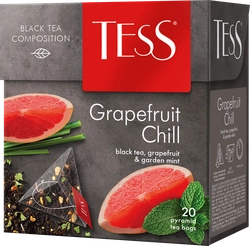 Чай черный TESS Grapefruit Chill с ароматом грейпфрута и мяты, 20пир