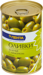 Оливки с лимоном ЛЕНТА зеленые, 314мл