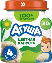 Пюре овощное АГУША Цветная капуста, с 4 месяцев, 80г