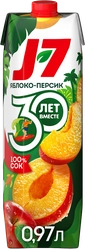 Сок J7 Яблоко и персик с мякотью, 0.97л