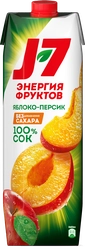 Сок J7 Яблоко и персик с мякотью, 0.97л