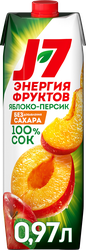 Изображение товара Сок J7 Яблоко и персик с мякотью, 0.97л