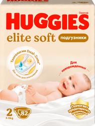 Изображение товара Подгузники HUGGIES Elite Soft 2 4–6кг, 82шт