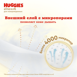 Подгузники детские HUGGIES Elite Soft 1, 3–5кг, 84шт