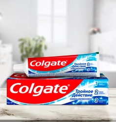 Зубная паста COLGATE Тройное действие Экстра отбеливание для восстановления естественной белизны зубов с первого применения, 100мл