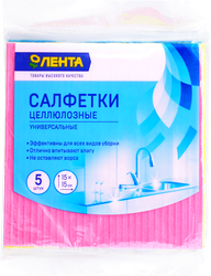 Салфетки ЛЕНТА целлюлозные 15x15см Арт. 74648, 5шт