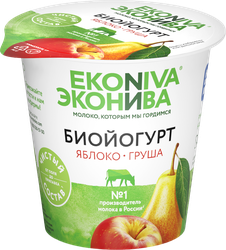 Изображение товара Биойогурт ЭКОНИВА Яблоко, груша 2,8%, без змж, 125г