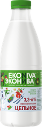 Изображение товара Молоко пастеризованное ЭКОНИВА цельное 3,3–6%, без змж, 1000мл