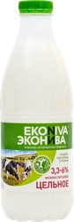 Молоко пастеризованное ЭКОНИВА цельное 3,3–6%, без змж, 1000мл