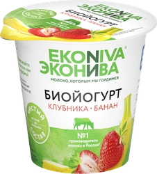 Биойогурт ЭКОНИВА Клубника, банан 2,8%, без змж, 125г